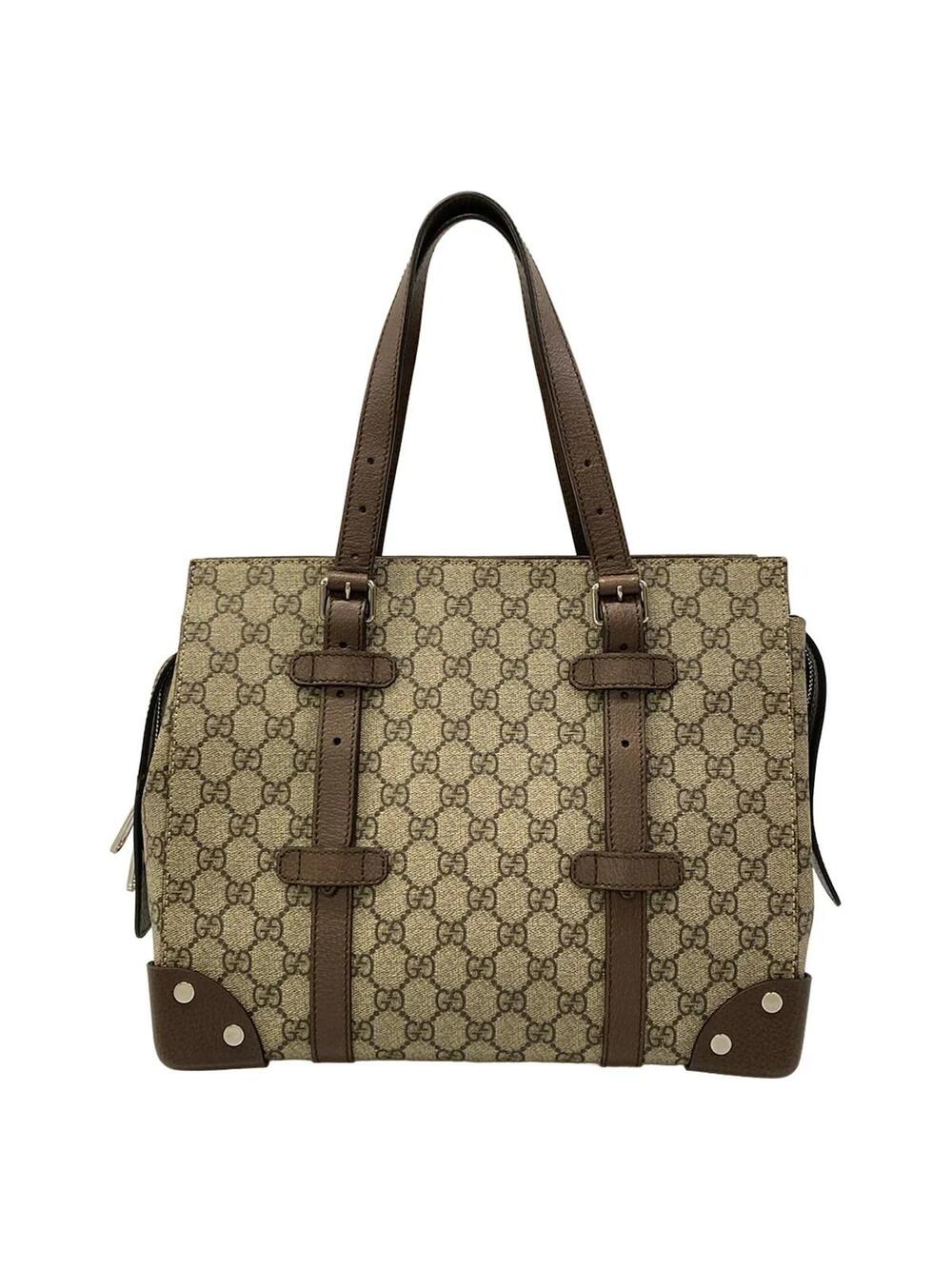 Gucci Beige Dark Brown Pvc Leather #351057G15B